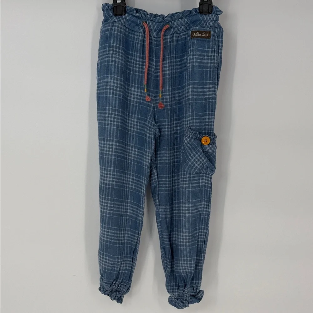 Matilda Jane Heart to Heart Between the Lines Blue Plaid Jogger - 6